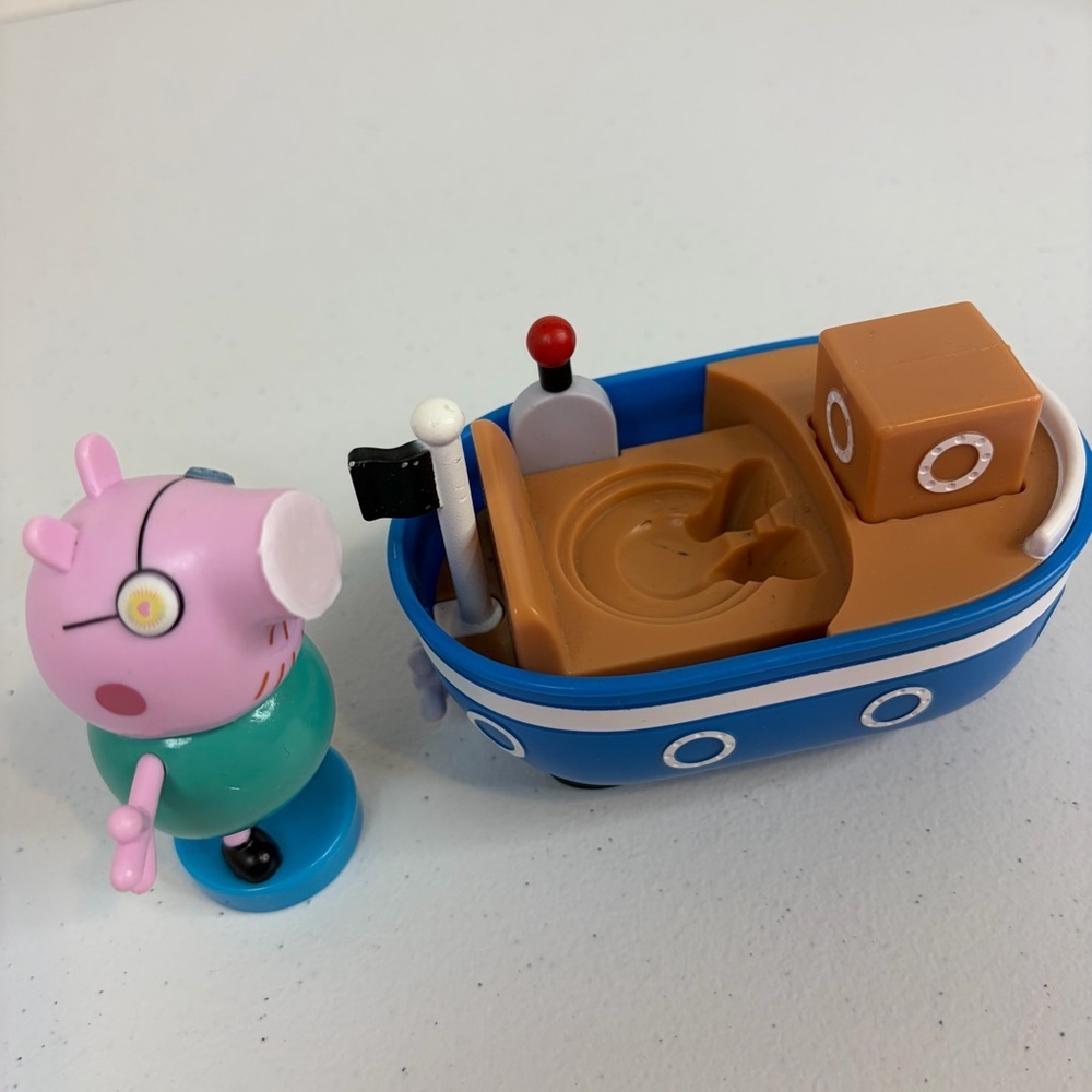 Peppa Pig Boat Playset Figures Daddy Pig Peppa Zoe Zebra Danny Dog Kids Toy Lot - Picture 5 of 5
